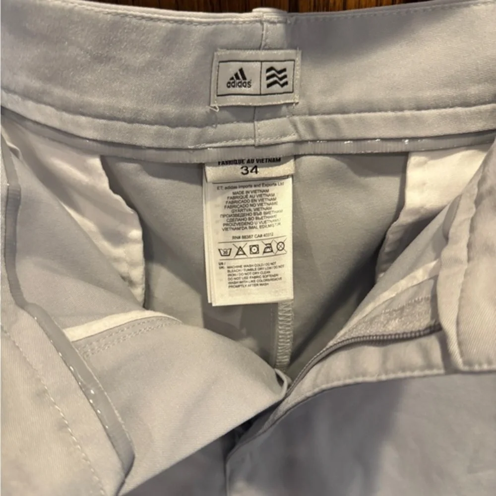 adidas Men's Light Gray Flat Front Shorts